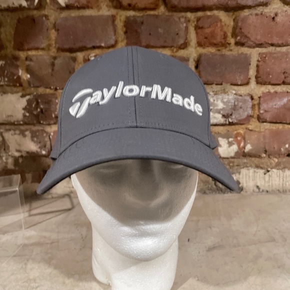 Taylormade Hat Cap Adult Gray Strapback Logo Golf - Picture 1 of 7
